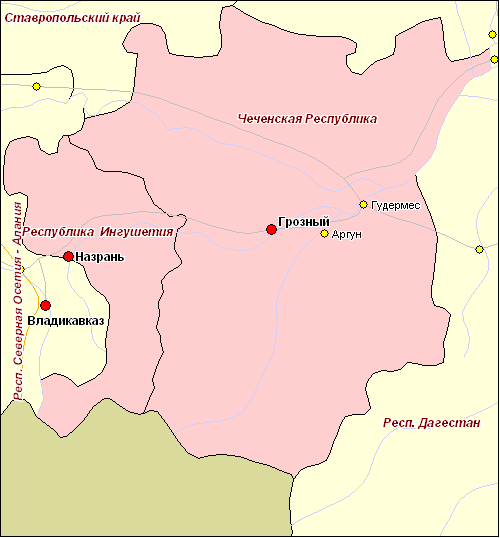 Республика ингушетия карта россии