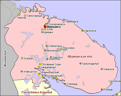Карта мурманской области