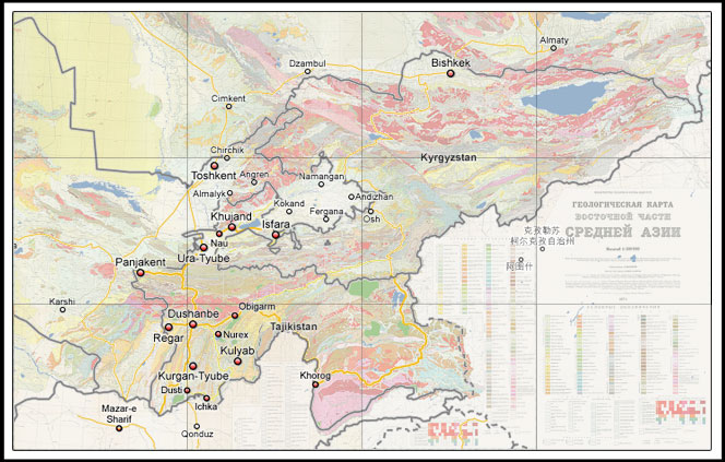 Геологическая карта таджикистана